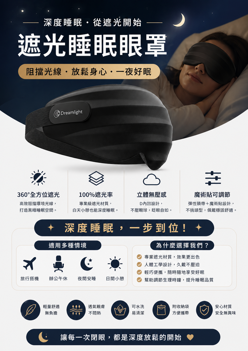 遮光睡眠眼罩
