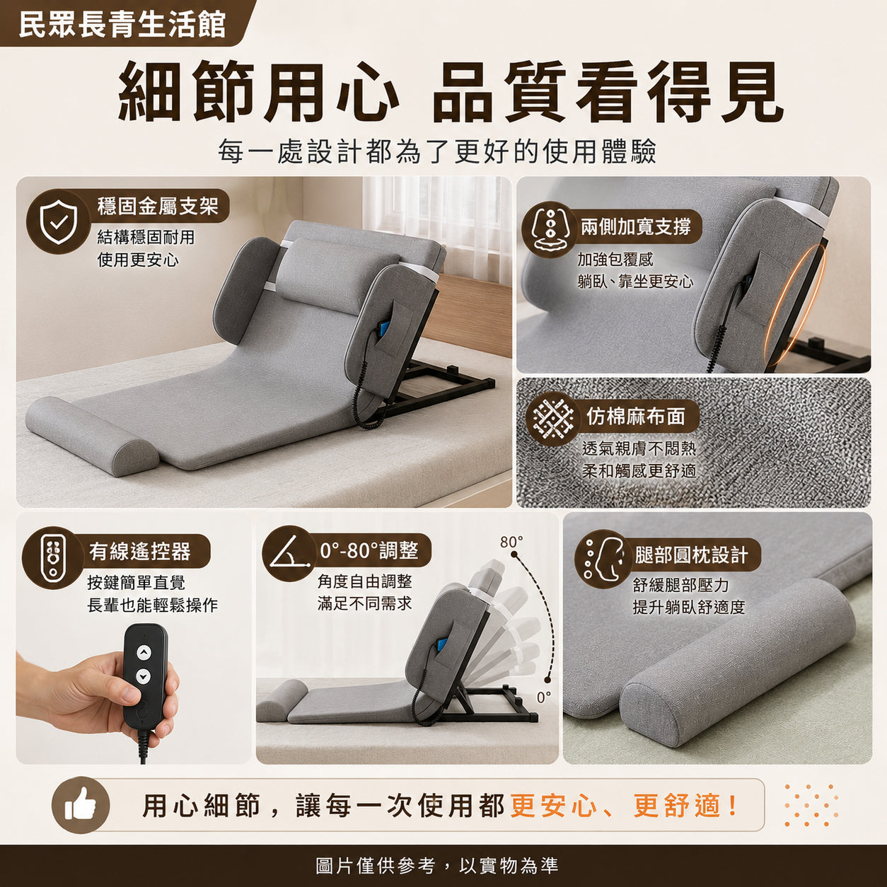 安全防護電動助起床墊