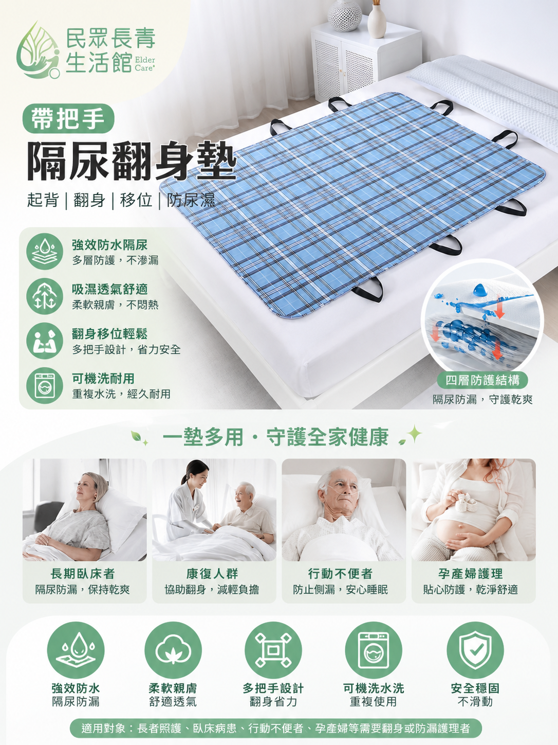 帶把手 隔尿翻身墊