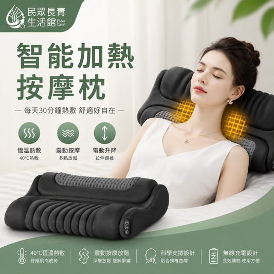 智能加熱按摩枕
