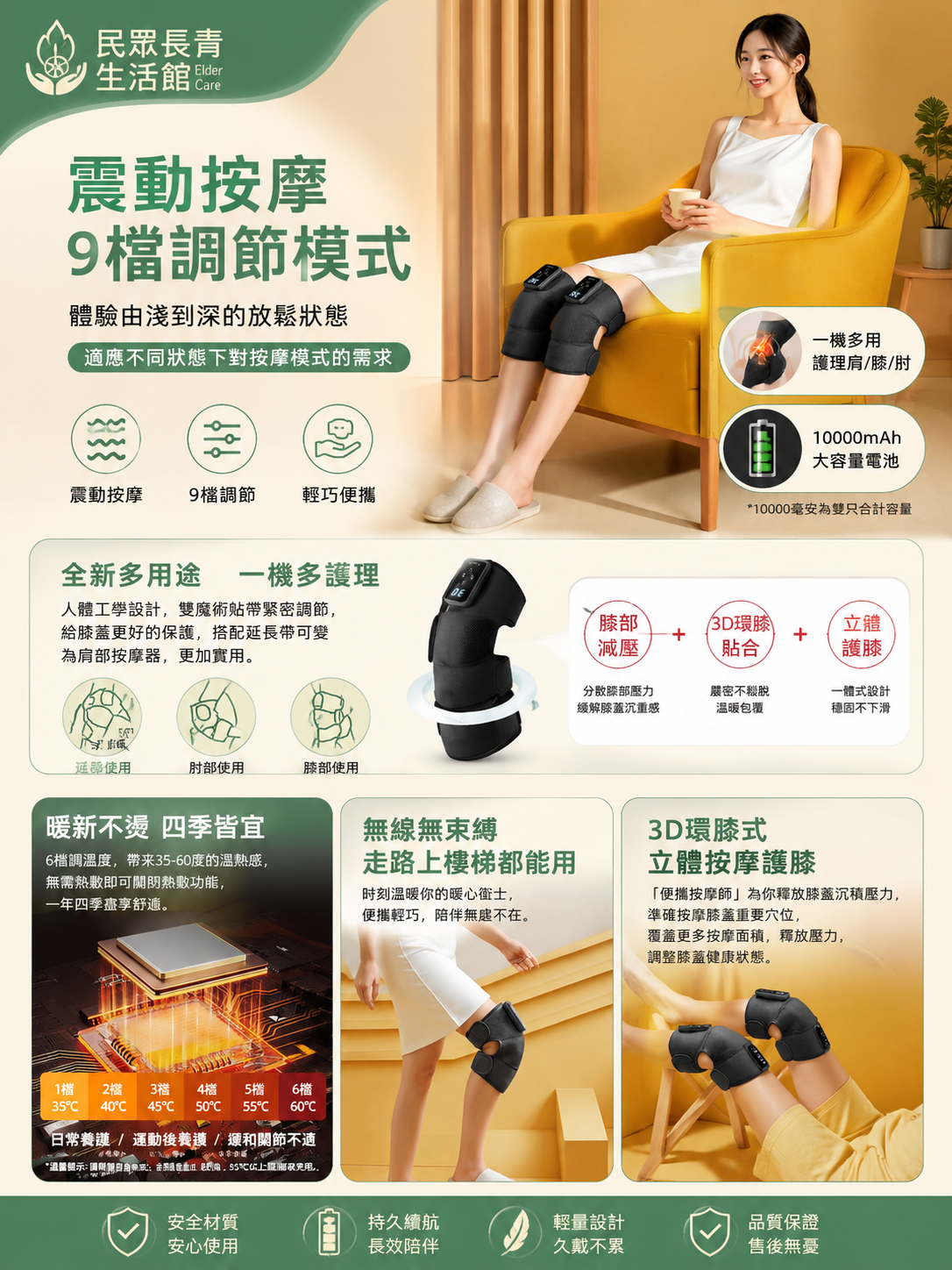 奧克斯 按摩護膝