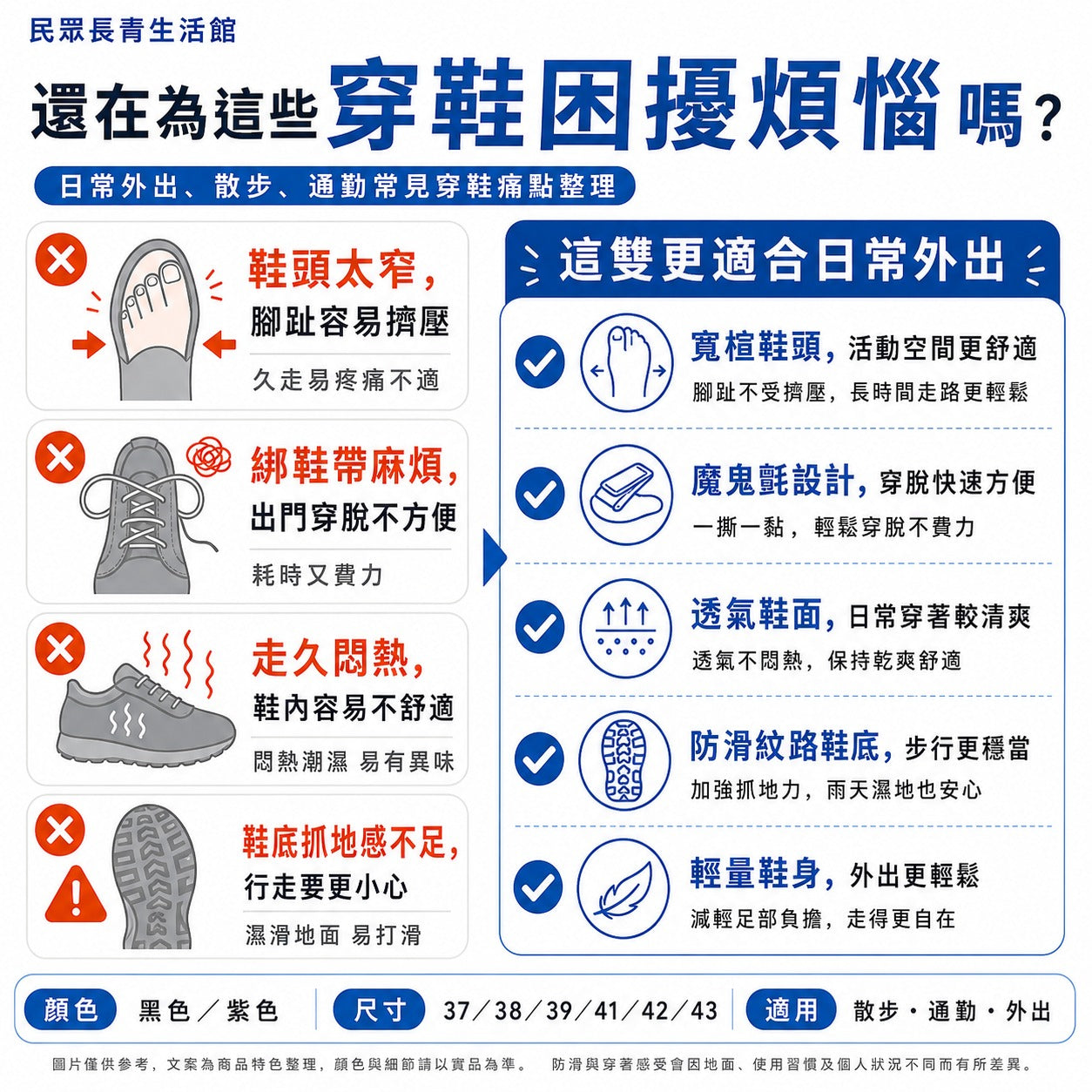 輕盈無負擔健走鞋