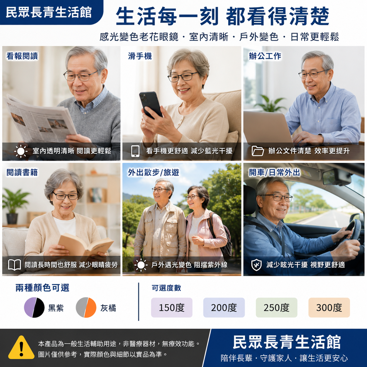 感光變色老花眼鏡