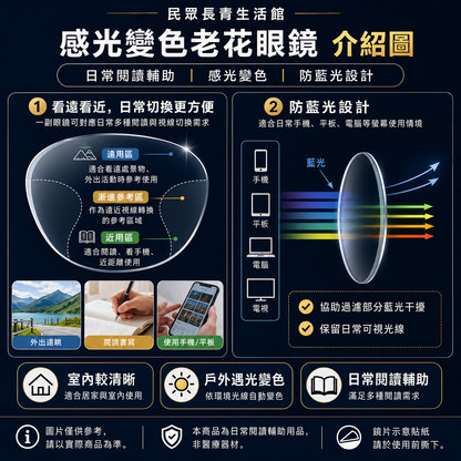 感光變色老花眼鏡