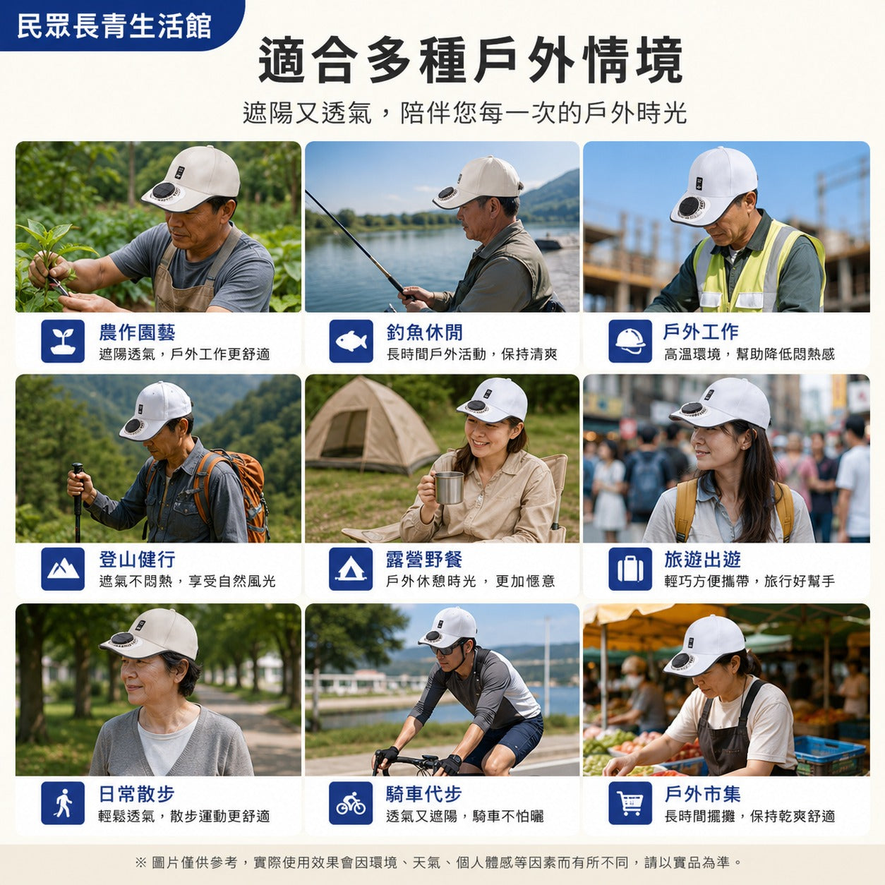 太陽能電風扇帽