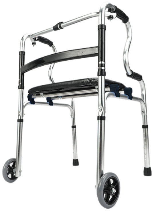 雙彎鋁合金助行器（附輪＋PU座板）
